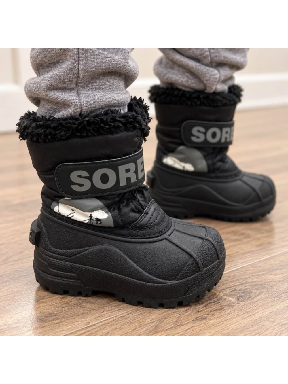 Sorel Snow Commander Toddler Winter Boots Black Size 6